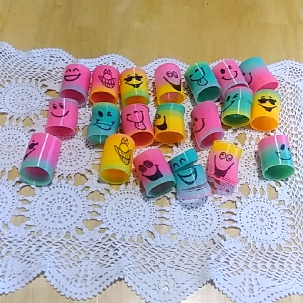 Miniature funny plastic slinky toys, party favors bundle